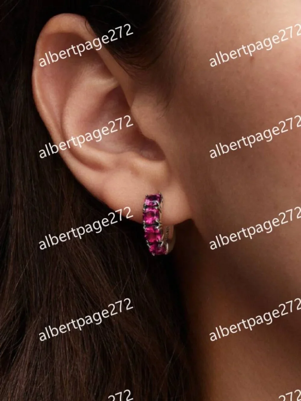 Pink Hoop Earrings